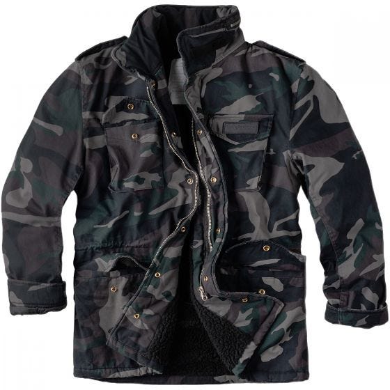 Surplus Paratrooper Vinterjakke - Black Camo Washed