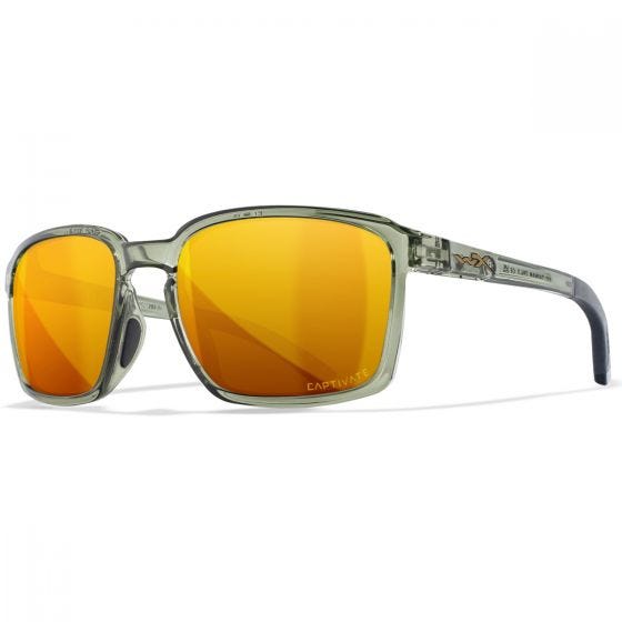 Wiley X WX Alfa Briller - Captivate Polarized Bronze Mirror Lenses / Gloss Crystal Light Olive/Grey