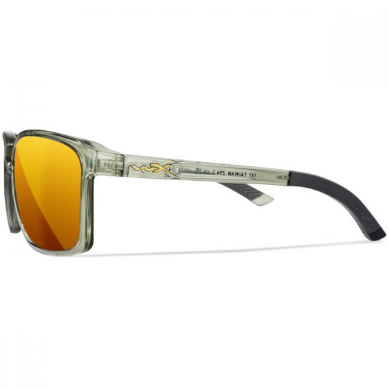 Wiley X WX Alfa Briller - Captivate Polarized Bronze Mirror Lenses / Gloss Crystal Light Olive/Grey