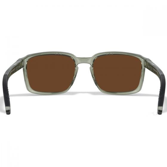 Wiley X WX Alfa Briller - Captivate Polarized Bronze Mirror Lenses / Gloss Crystal Light Olive/Grey