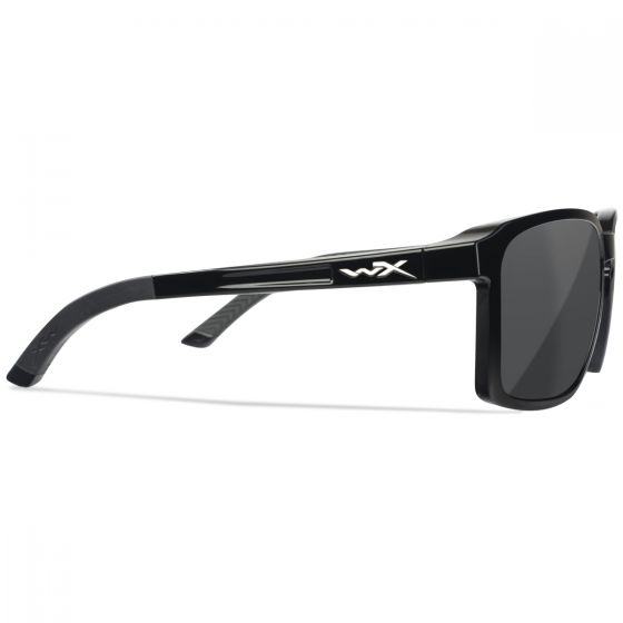 Wiley X WX Alfa Briller - Captivate Polarized Grey Lenses / Gloss Black Frame