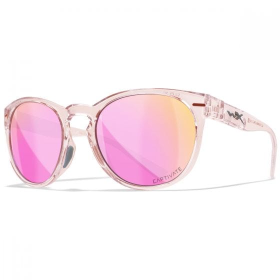 Wiley X WX Covert Briller - Captivate Polarized Rose Gold Lenses / Gloss Crystal Blush Frame