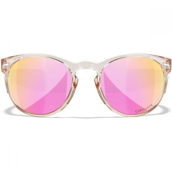 Wiley X WX Covert Briller - Captivate Polarized Rose Gold Lenses / Gloss Crystal Blush Frame