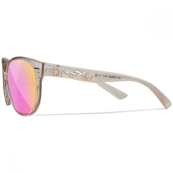 Wiley X WX Covert Briller - Captivate Polarized Rose Gold Lenses / Gloss Crystal Blush Frame