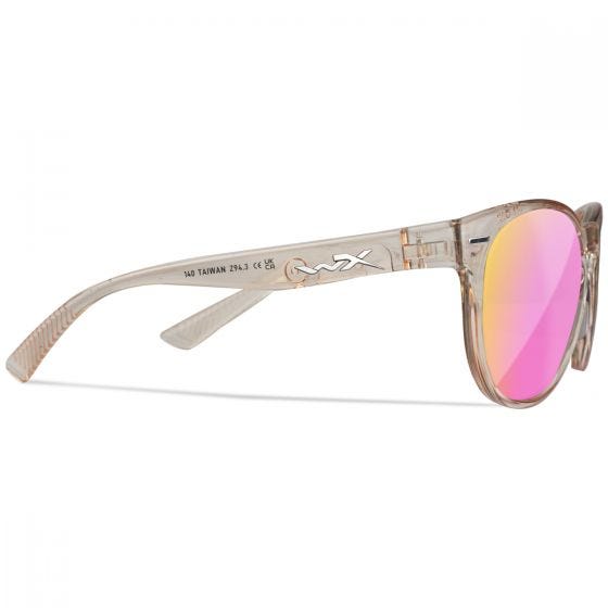 Wiley X WX Covert Briller - Captivate Polarized Rose Gold Lenses / Gloss Crystal Blush Frame