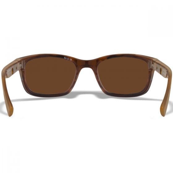 Wiley X WX Helix Briller - Captivate Polarized Green Mirror Lenses / Gloss Demi Brown Frame