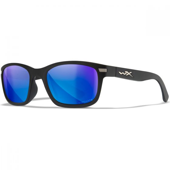 Wiley X WX Helix Briller - Captivate Polarized Blue Mirror Lenses / Matte Black Frame