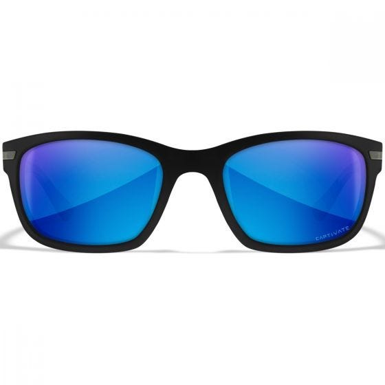 Wiley X WX Helix Briller - Captivate Polarized Blue Mirror Lenses / Matte Black Frame