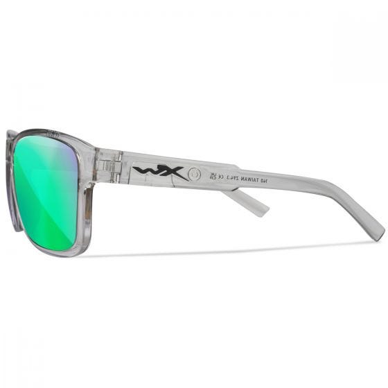 Wiley X WX Trek Briller - Captivate Polarized Green Mirror Lenses / Gloss Crystal Light Grey Frame