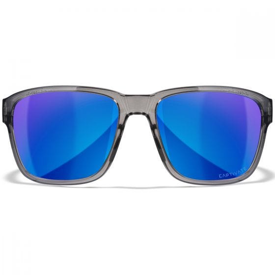 Wiley X WX Trek Briller - Captivate Polarized Blue Mirror Lenses / Gloss Crystal Dark Grey Frame