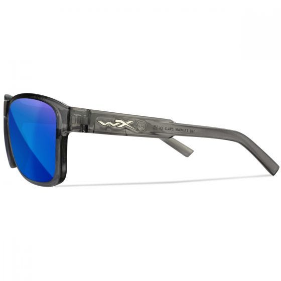 Wiley X WX Trek Briller - Captivate Polarized Blue Mirror Lenses / Gloss Crystal Dark Grey Frame