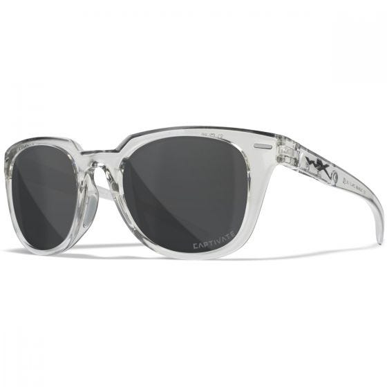 Wiley X WX Ultra Briller - Captivate Polarized Grey Lenses / Gloss Crystal Light Grey Frame