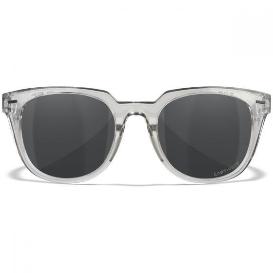 Wiley X WX Ultra Briller - Captivate Polarized Grey Lenses / Gloss Crystal Light Grey Frame