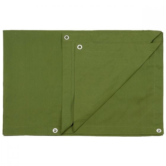 MFH Canvas Presenning Metal Eyelets 244x305cm - Olivenfarvet