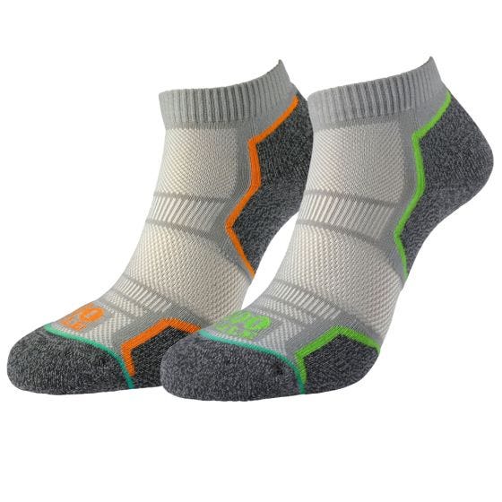 1000 Mile Run Anklet Repreve Single Layer Sokker 2 Pak - Silver/Grå