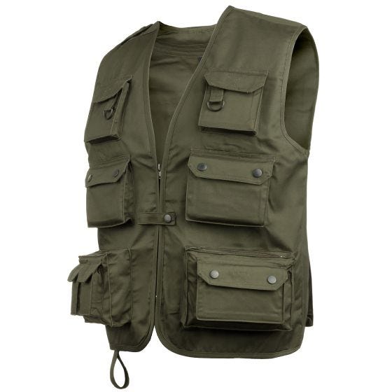 Mil-Tec Fiskevest - Olivenfarvet