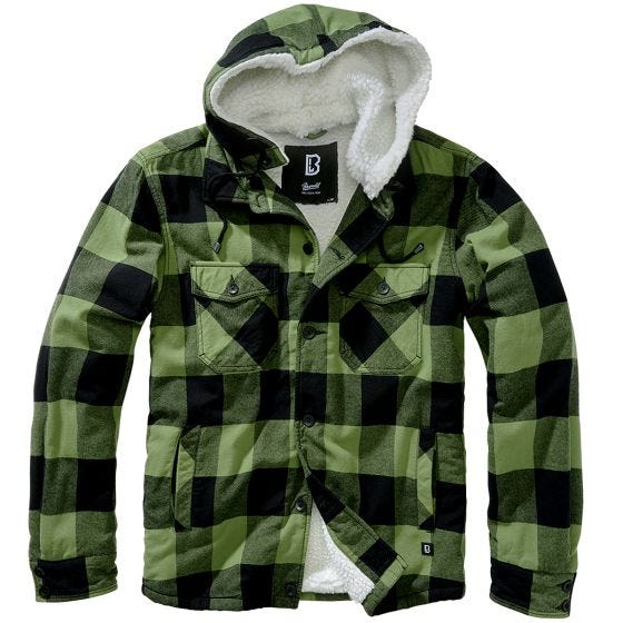 Brandit Lumber Hooded Jakke - Sort/Olivenfarvet