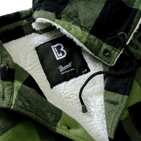 Brandit Lumber Hooded Jakke - Sort/Olivenfarvet