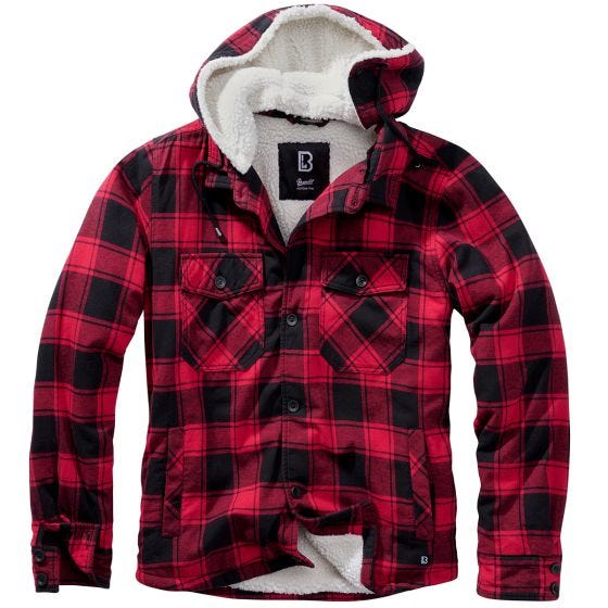 Brandit Lumber Hooded Jakke - Rød/Sort