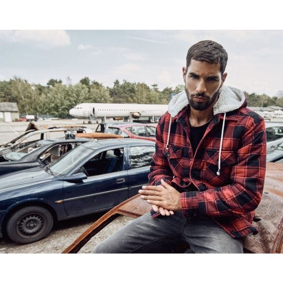 Brandit Lumber Hooded Jakke - Rød/Sort