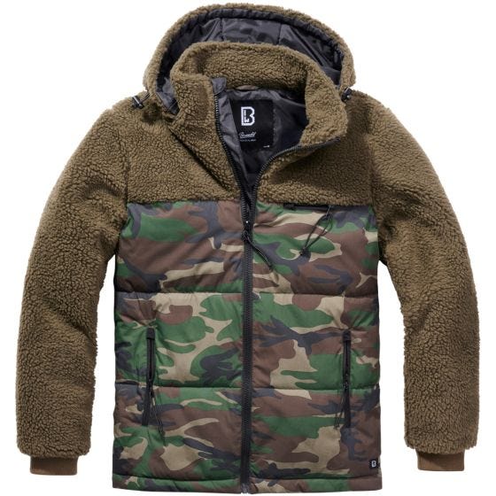 Brandit Jackson Teddyfleece Jakke - Olivenfarvet/Woodland