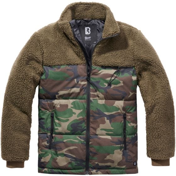 Brandit Jackson Teddyfleece Jakke - Olivenfarvet/Woodland