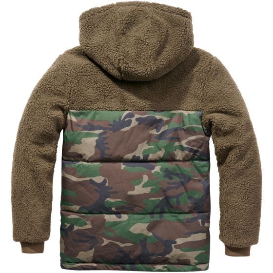 Brandit Jackson Teddyfleece Jakke - Olivenfarvet/Woodland