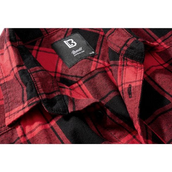 Brandit Half Sleeve Check Kortærmet skjorte - Rød/Sort