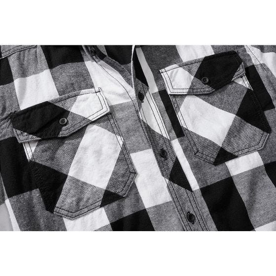Brandit Half Sleeve Check Kortærmet skjorte - Hvid/Sort