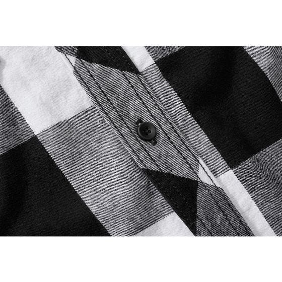 Brandit Half Sleeve Check Kortærmet skjorte - Hvid/Sort