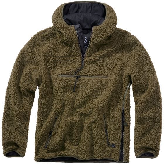 Brandit Teddyfleece Worker Pullover - Olivenfarvet