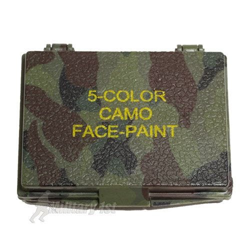 Mil-Tec Camouflage-maling til Ansigtet 5 Farver med Spejl - Woodland