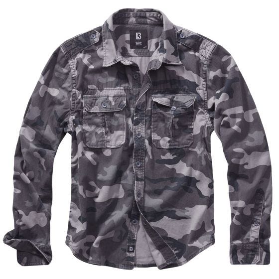 Brandit Vintage Langærmet Skjorte - Grey Camo