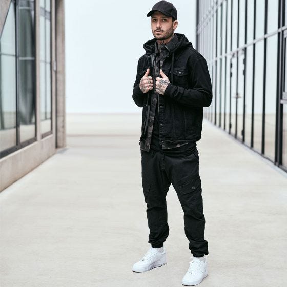 Brandit Sweat Cradock Denim Jakke - Sort/Sort