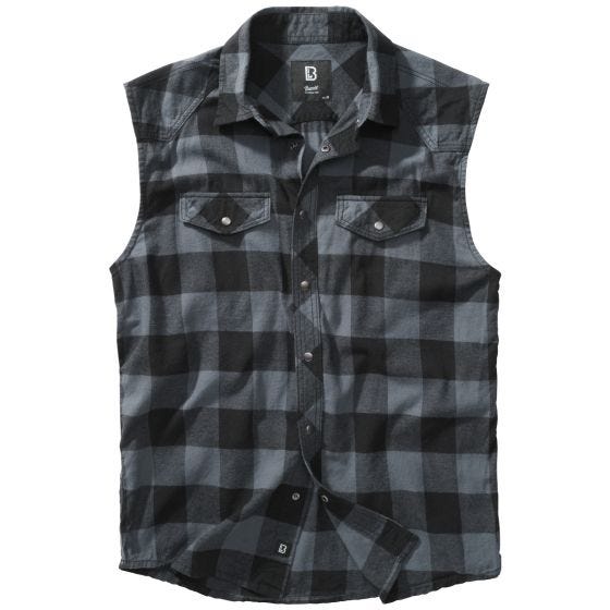Brandit Sleeveless Ternetskjorte - Sort/Grå