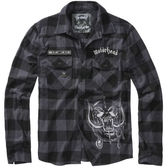 Brandit Motörhead Ternetskjorte - Sort/Grå