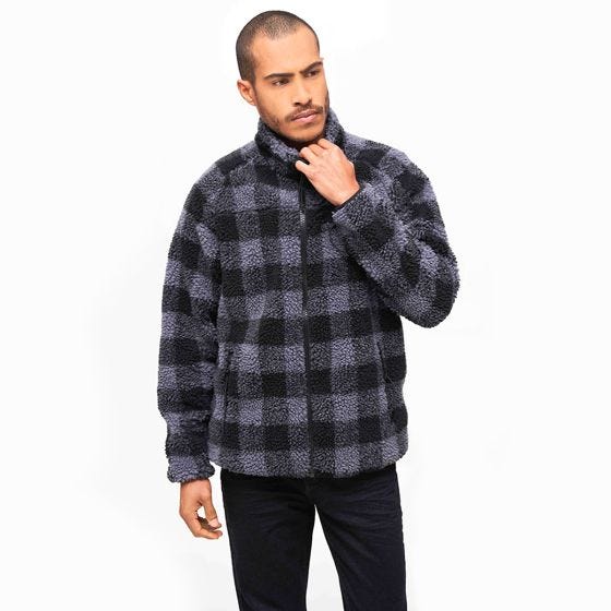 Brandit Teddyfleece Jakke - Sort/Grå