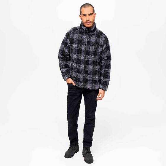 Brandit Teddyfleece Jakke - Sort/Grå