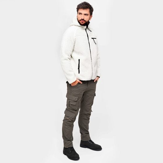 Brandit Teddyfleece Worker Jakke - Hvid