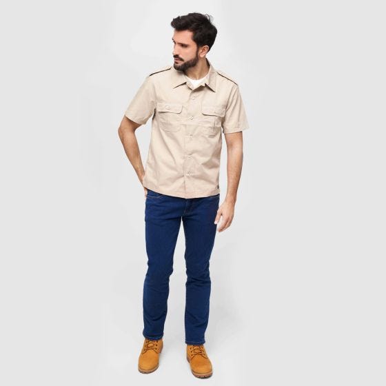 Brandit US Ripstop Kortærmet skjorte - Beige