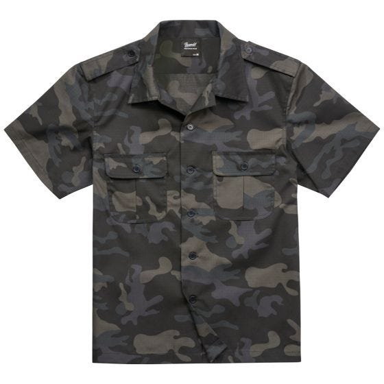 Brandit US Ripstop Kortærmet skjorte - Dark Camo