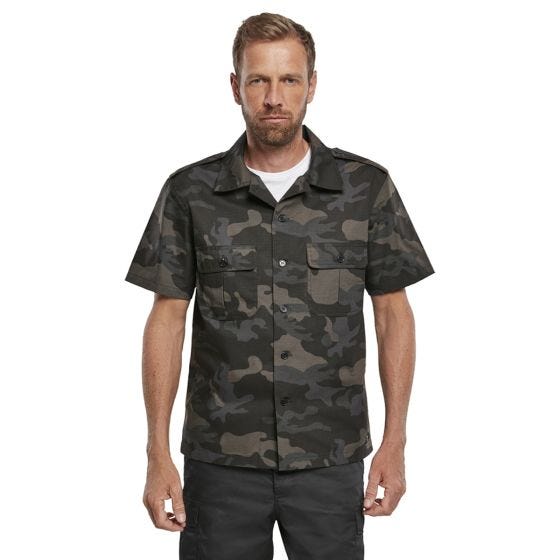 Brandit US Ripstop Kortærmet skjorte - Dark Camo