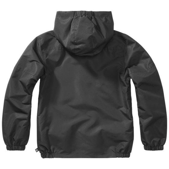 Brandit Kinderen Summer Windbreaker Front Zip Jakke - Sort