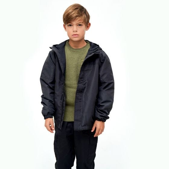 Brandit Kinderen Summer Windbreaker Front Zip Jakke - Sort