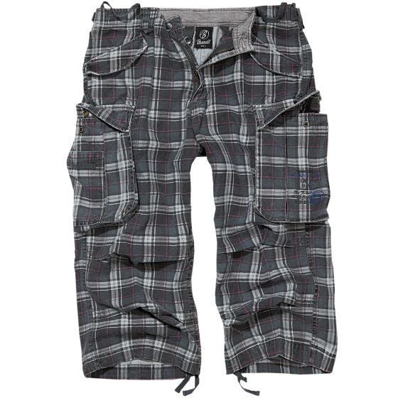 Brandit Industry Vintage 3/4 Shorts - Dark Grey/Purple