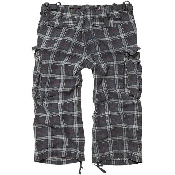 Brandit Industry Vintage 3/4 Shorts - Dark Grey/Purple