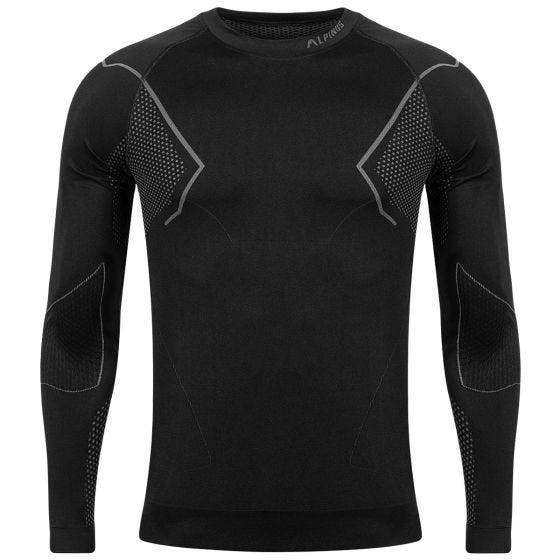 Alpinus Active Longsleeve Top til baselag - Sort/Grå