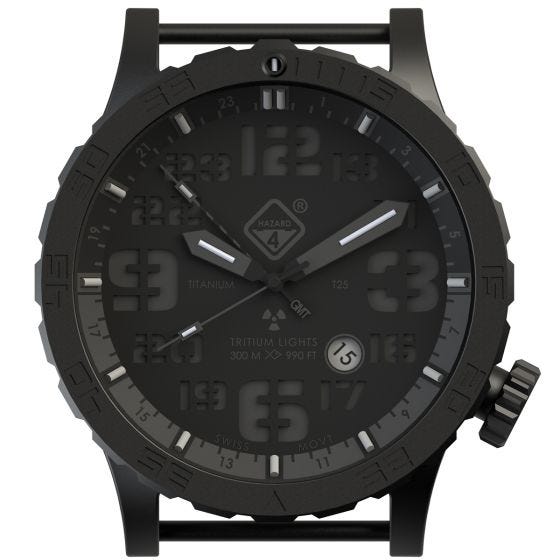 Hazard 4 Heavy Water Diver Titanium Tritium-ur - Blackout Sort GMT Blå/Rød