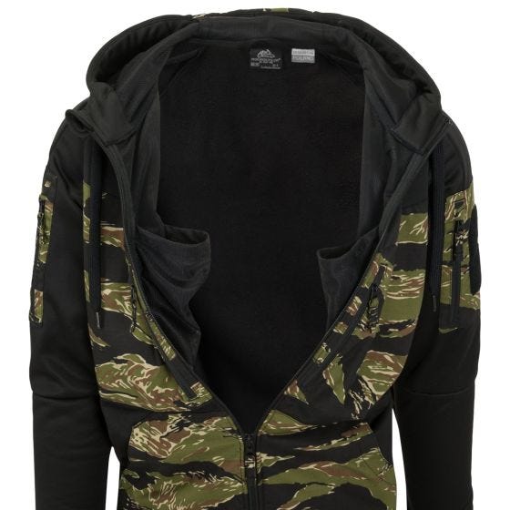 Helikon Rogue Hættetrøje med fuld lynlås - Sort/Tiger Stripe