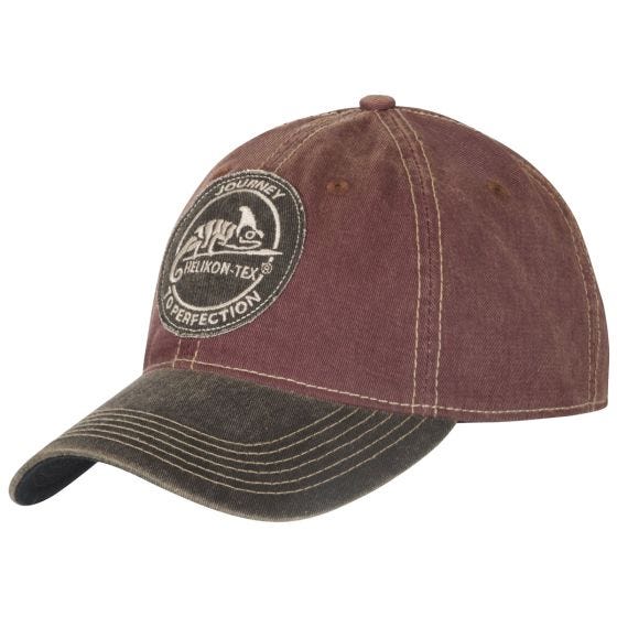 Helikon Kasket med trykknap - Dirty Washed Maroon / Dirty Washed Black D